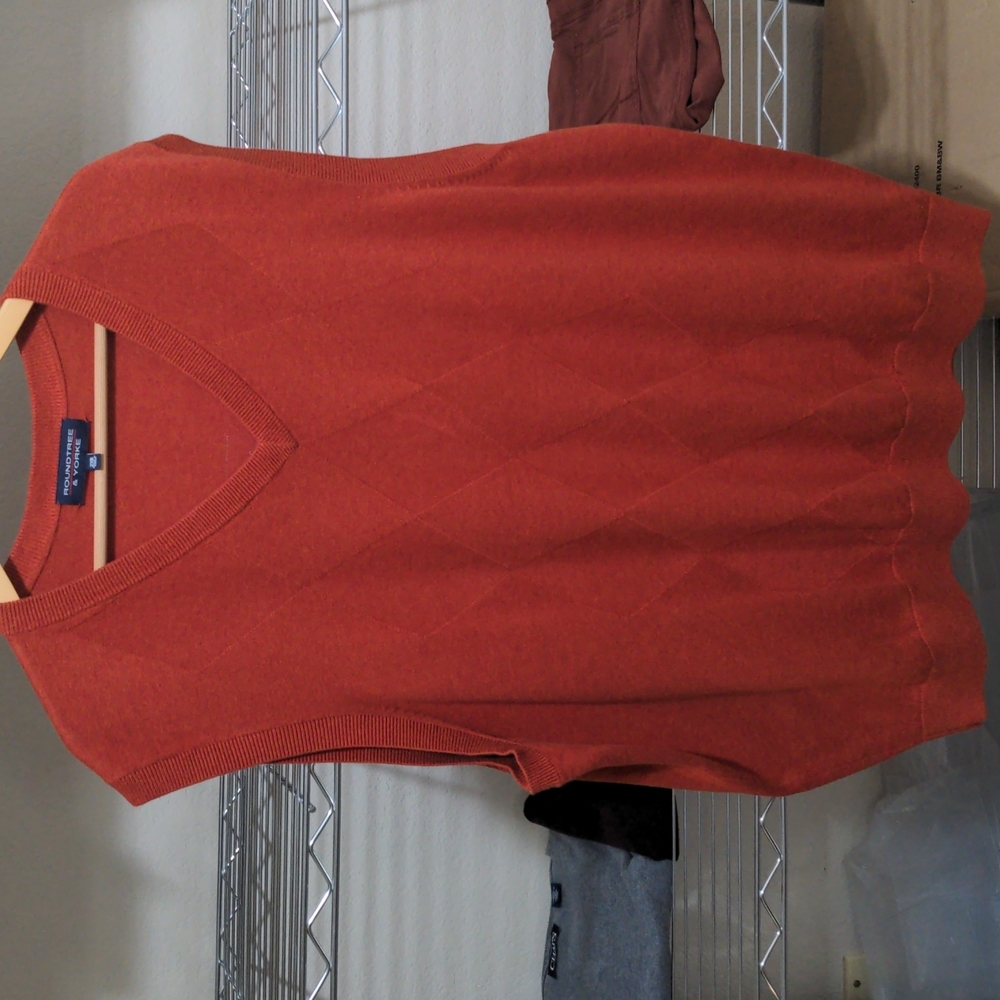 Roundtree & Yorke Dark Orange Sweater Vest men's 2XB XXL Big